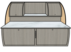 Weathered Ash and White Marble Countertop